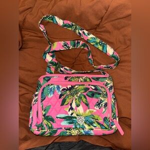 Vera Bradley Pink and Green Floral Crossbody Bag